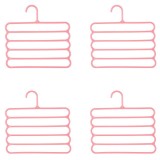 Cumpara ieftin Set 4 umerase multifunctionale din plastic cu 5 pozitii pentru pantaloni, fuste, cravate, prosoape, care ajuta la economisirea spatiului, Anti-derapan