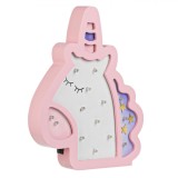 Lampă LED Unicorn din Lemn, Roz/Alb, 20x3x24cm, Baterii AAA, 14 Becuri Incluse