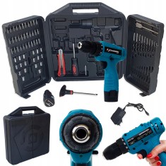 Set Masina, Aparat de gaurit, insurubat, Bormasina, Autofiletanta 18V 2 baterii + 78 accesorii (CP-1522) foto