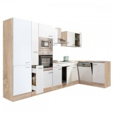 Mobilier de bucătărie de colț Yorki 370, &icirc;n varianta cu cuptor și cuptor cu microunde, fără blat de lucru