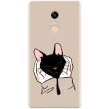 Husa silicon pentru Xiaomi Redmi Note 4, Th Black Cat In Hands