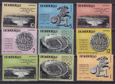 Honduras 1964 sport olimpiada MI 607-615 MNH foto