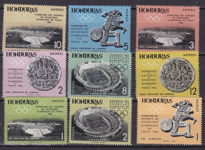 Honduras 1964 sport olimpiada MI 607-615 MNH