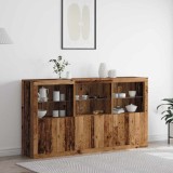Sideboard cu lumini LED Lemn vechi 181.5x37x100 cm Lemn prelucrat