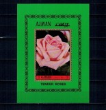 Ajman 1972 - Trandafiri (IX), flori, colita dantelata neuzata