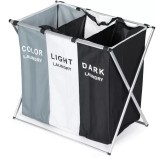 Cos de rufe pliabil PYKA Home Shop, 3 compartimente, impermeabil, aluminiu, design compact