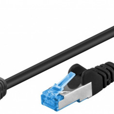 Cablu de retea cat 6A SFTP LSOH cu 1 unghi 90 grade 2m Negru, Goobay G51558