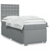 VidaXL Pat box spring cu saltea, gri deschis, 90x190 cm, textil 3292657