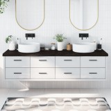 vidaXL Blat de baie, maro &icirc;nchis, 200x60x(2-6) cm, lemn masiv tratat