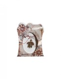 Martisor tip brosa cu model testoasa cu pietricele si trandafir din sapun pentru 1 si 8 martie