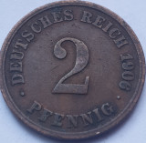 2 pfennig 1906 Germania, km#16, litera D