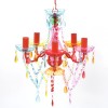 Lustră Cristal Artificial pentru 5 becuri Multicoloră, vidaXL