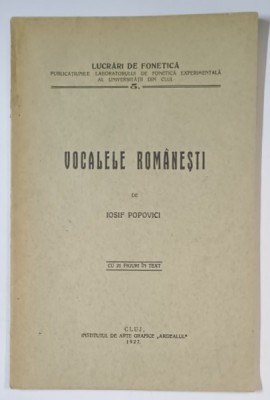 VOCALELE ROMANESTI de IOSIF POPOVICI , 1927 foto