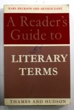 A READERS GUIDE TO LITERARY TERMS by KARL BECKSON AND ARTHUR GANZ , 1961 , COPERTA CU URME DE INDOIRE