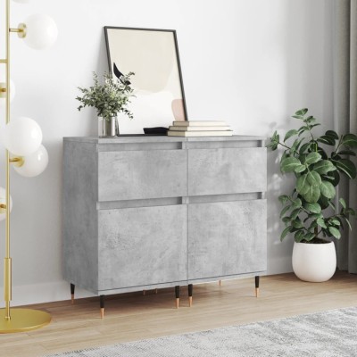 Gossi servante, 2 buc., gri beton, 40x35x70 cm, lemn prelucrat foto