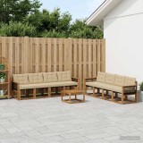 Cumpara ieftin Set de canapele de exterior 9 buc. 8-Locuri Natural si Bej