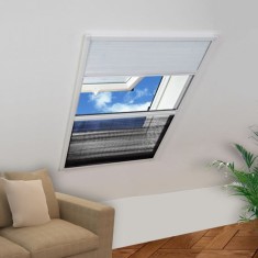 Plasă fereastră insecte plisse cu umbrar, 160x110 cm, aluminiu foto