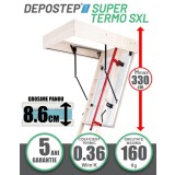 Scara pod DEPOSTEP SUPER TERMO SXL chepeng pod pliabil din lemn, maner telescopic, H max 330 cm