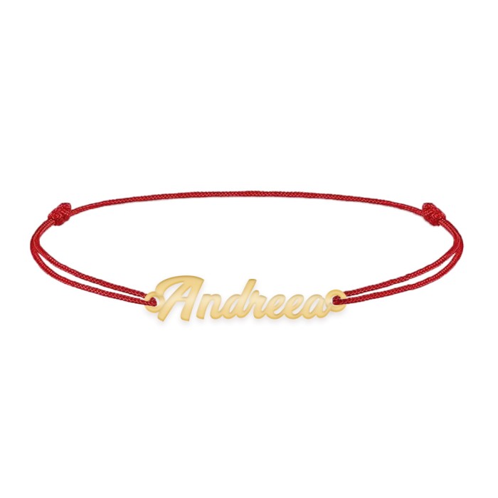 Nomine - Bratara snur personalizata cu nume din argint 925 placat cu aur roz