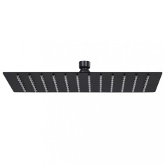Gossi cap dus dreptunghiular tip ploaie negru 30x20cm otel inoxidabil
