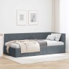 VidaXL Cadru de pat colțar cu headboard Gri &icirc;nchis 90 x 200 cm Catifea 42016308