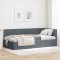 vidaXL Cadru de pat colțar cu headboard Gri &icirc;nchis 90 x 200 cm Catifea 42016308