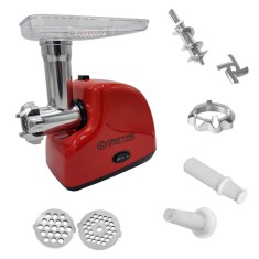Masina electrica de tocat carne Craft Tec, 3500 W, Functie Reverse, 2 Site, acesoriu Carnati, Rosu