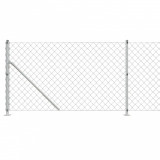 Gard plasa de sarma cu bordura, argintiu, 0,8x10 m GartenMobel Dekor, vidaXL