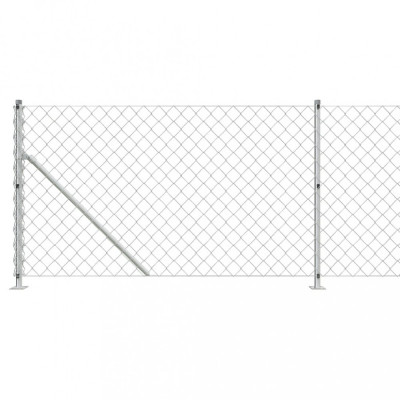 Gard plasa de sarma cu bordura, argintiu, 1,1x10 m GartenMobel Dekor foto
