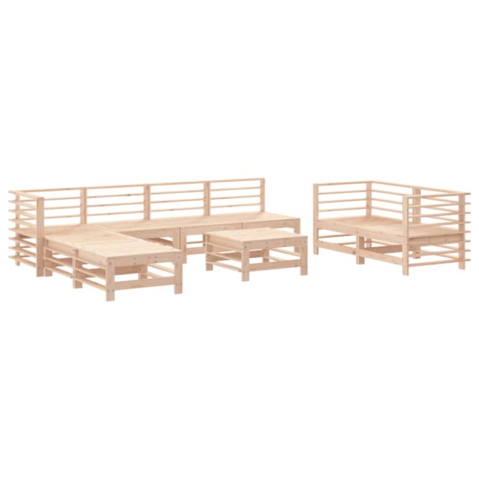 Set mobilier gradina, 9 piese, lemn masiv de pin