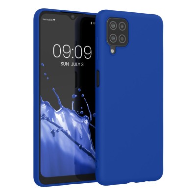 Husa Kwmobile pentru Samsung Galaxy A12, Albastru, Silicon, KWM000012BL057C foto