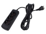 Prelungitor ARCON 3 prize 10A 5m cu protecție la supratensiune negru