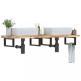 vidaXL Raft pentru lavoar montat pe perete, oțel și lemn masiv acacia 3302705