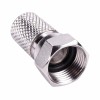 Mufa F RG6 6.6 mm cu garnitura de etansare, conector coaxial metalic pentru cablu TV, SAT si CCTV, montaj sigur