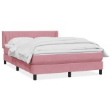 Cumpara ieftin Pat box spring cu saltea, roz, 160x210 cm, catifea