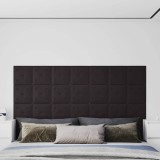 Panouri perete 12 buc. negru, 30x30 cm piele ecologică, 1,08 m&sup2;