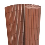 VidaXL Gard de grădină cu două fețe, maro, 90 x 500 cm, PVC