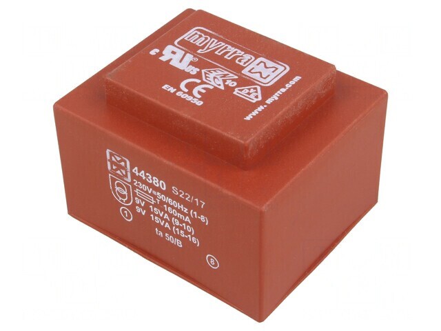 Transformator &icirc;ncapsulat 30VA 230VAC 9V 1667mA PCB