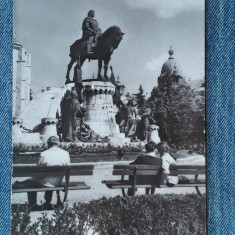 217- Cluj-Napoca - Statuia lui Matei Corvin / carte postala circulata RPR