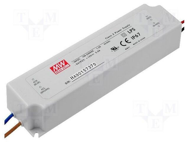 Alimentator pulsatoriu LED MEAN WELL 60W 36VDC 1,67A IP67