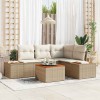 VidaXL Set de canapele pentru grădină cu pernă 5 pcs bej și crem 3356751