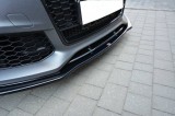 Spoiler Maxton Design versiunea 1 potrivit pentru bara frontala RS7 pe Audi A7 C7 2014-2017, lac negru Performance AutoTuning
