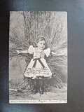 Fotografie tip carte postala, fetita, inceput de secol XX