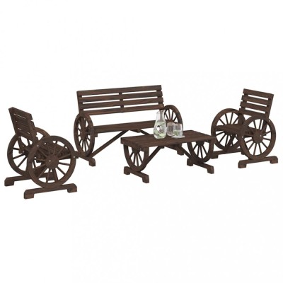 vidaXL Set mobilier de grădină, 4 piese, lemn masiv de brad 3207132 foto