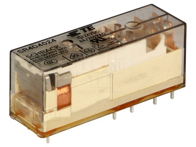 Releu Electromagnetic 24VDC SPST-NO x2 SPST-NC x2