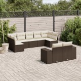 Gossi set canapele de gradina cu perne, 9 piese, maro, poliratan