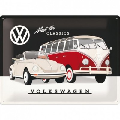 Placa metalica - Volkswagen Classics - 30x40 cm foto