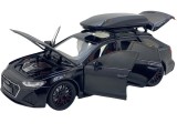 Macheta metal replica Audi RS6 negru deschide usi capota si portbagaj, sunet si lumini scara