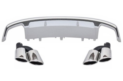 Difuzor Bara Spate cu Ornamente Evacuare AUDI A7 4G Facelift (2015-2018) S7 Design Performance AutoTuning foto