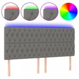 Cumpara ieftin Tablie de pat cu LED, gri inchis, 200x7x118/128 cm, textil